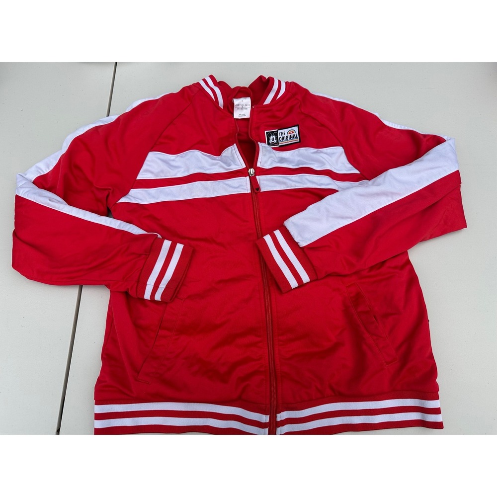 Disney Mickey Mouse Track Jacket Red White Burbank California 1928 Mens Medium